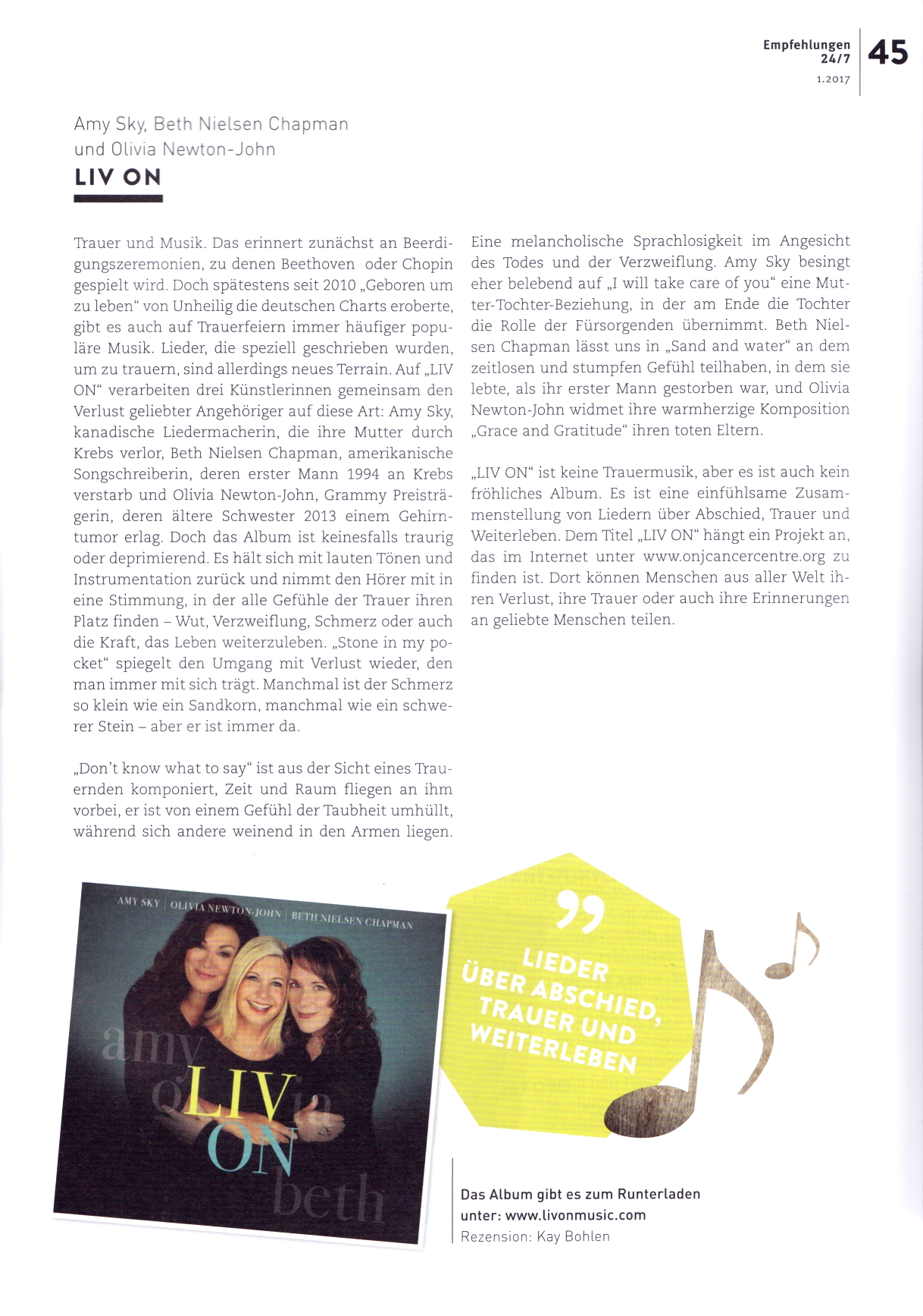 Review of Liv On album -  7 Jahrgang no 34