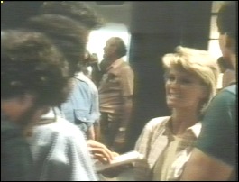 Olivia Newton-John on set of Two Of a A Kind Olivia Newton-John on Foreign Affair 1983