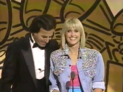 Olivia Newton-John and Julio Iglesias at The 29th Grammy Awards February 1987 Olivia Newton-John at The Grammys February 1987